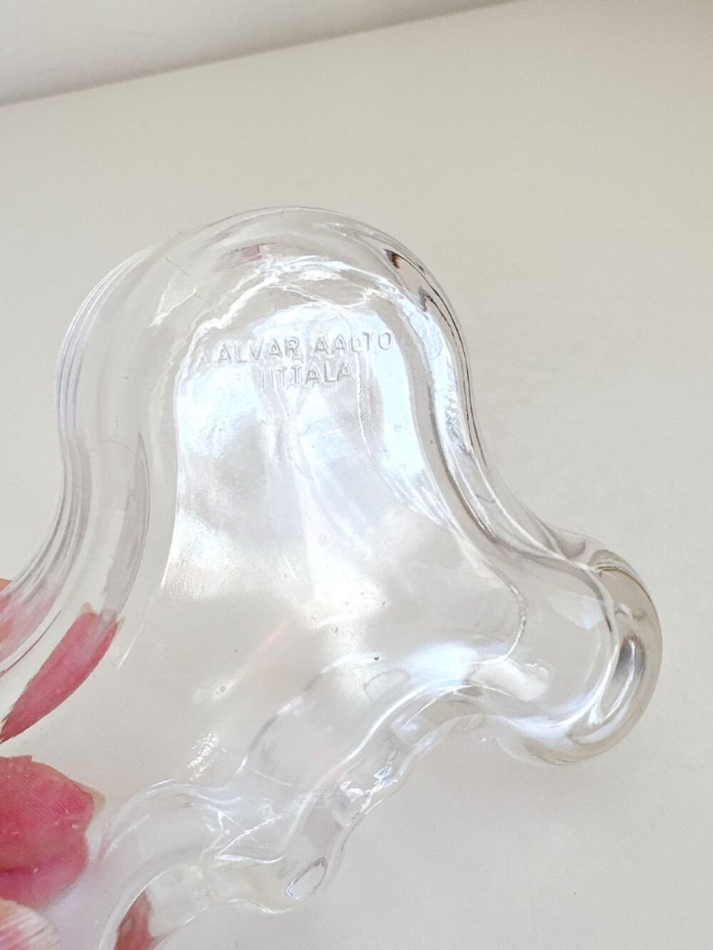 VINTAGE ALVAR AALTO IITTALA CLEAR GLASS SAVOY BOWL (small) - Picture 10 of 10